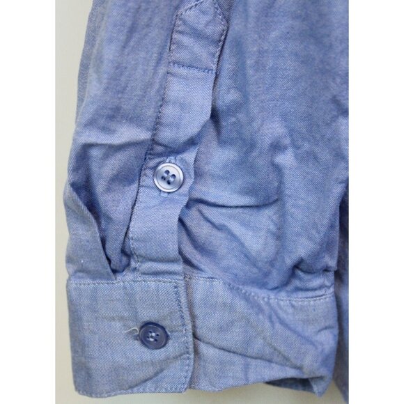 2 New York & Company Button Down Shirts sz XXL Blue Black Simple V-Neck - Picture 6 of 14